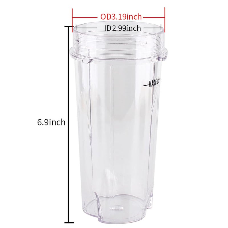 Anbige Replacement Parts for Ninja Blender, 16oz Cup with Lid Compatible with Ninja BL770 BL660 BL810 QB3000 All Pro 4 Tab Blenders (2 cups + 2 sip&seal lids) - Image 3
